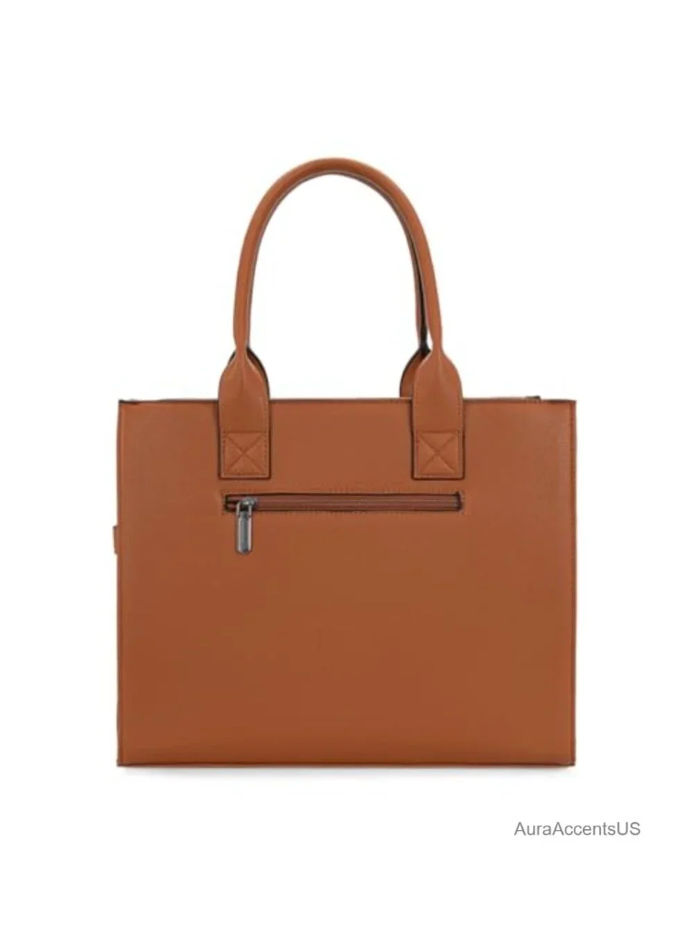 Faux Leather Woven Whipstitch Tote Bag with Adjustable Strap